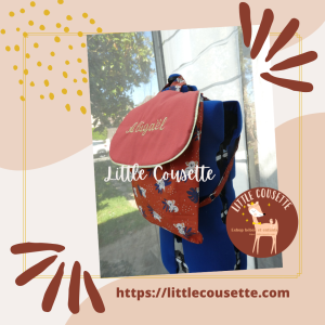 Sac à dos crèche ou maternelle personnalisé tissu et prénom