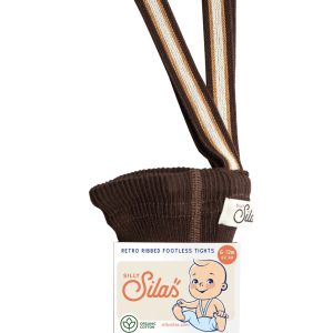Collant à bretelles striped Footless / Chocolate brown