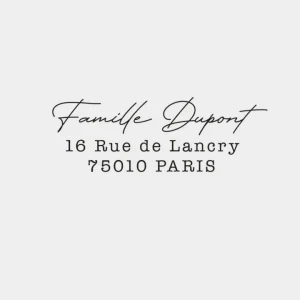 Tampon adresse en bois – Calligraphie
