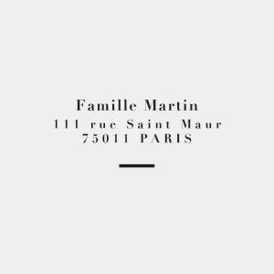 Tampon adresse en bois – Minimal