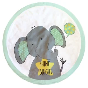 Tapis de jeu super doux éléphant gris et menthe