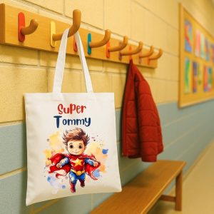 Tote bag enfant personnalisé – super héro