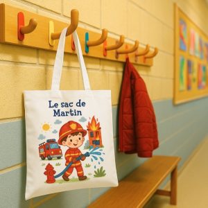 Tote bag enfant personnalisé – pompier