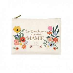Trousse rectangulaire PM (20×13 cm) – Le bonheur est partout (mamie)